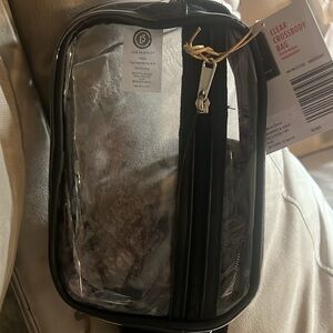 CLEAR CROSSBODY BAG WITH STRAPS DETACHABLE ZIP POUCH MAIN COMPARTMENT W/ZIPPER